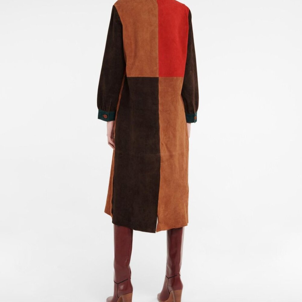 Suede Rixo Patchwork Coat - M - image 2